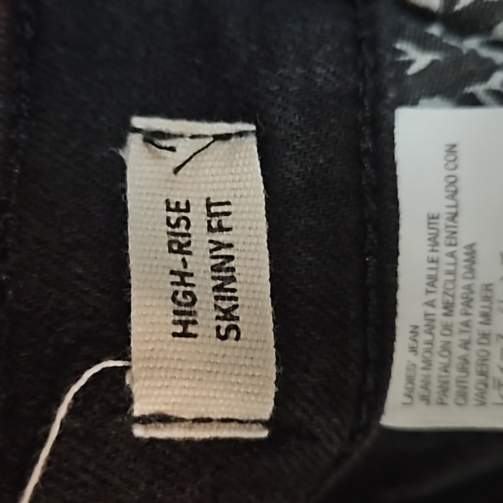 Kirkland Signature Black Denim High-Rise Stretch Skinny Straight Leg  Women's 12 - Picture 6 of 16